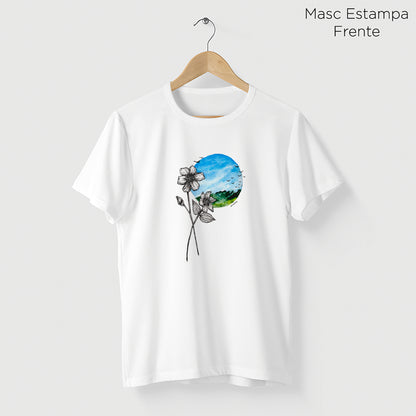 Camiseta Amazônia FLOR PAISAGEM - BRANCO - cód 2142