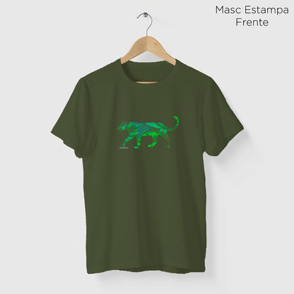 Camiseta Amazônia FAUNA FLORA - VERDE ESCURO - cód 2150