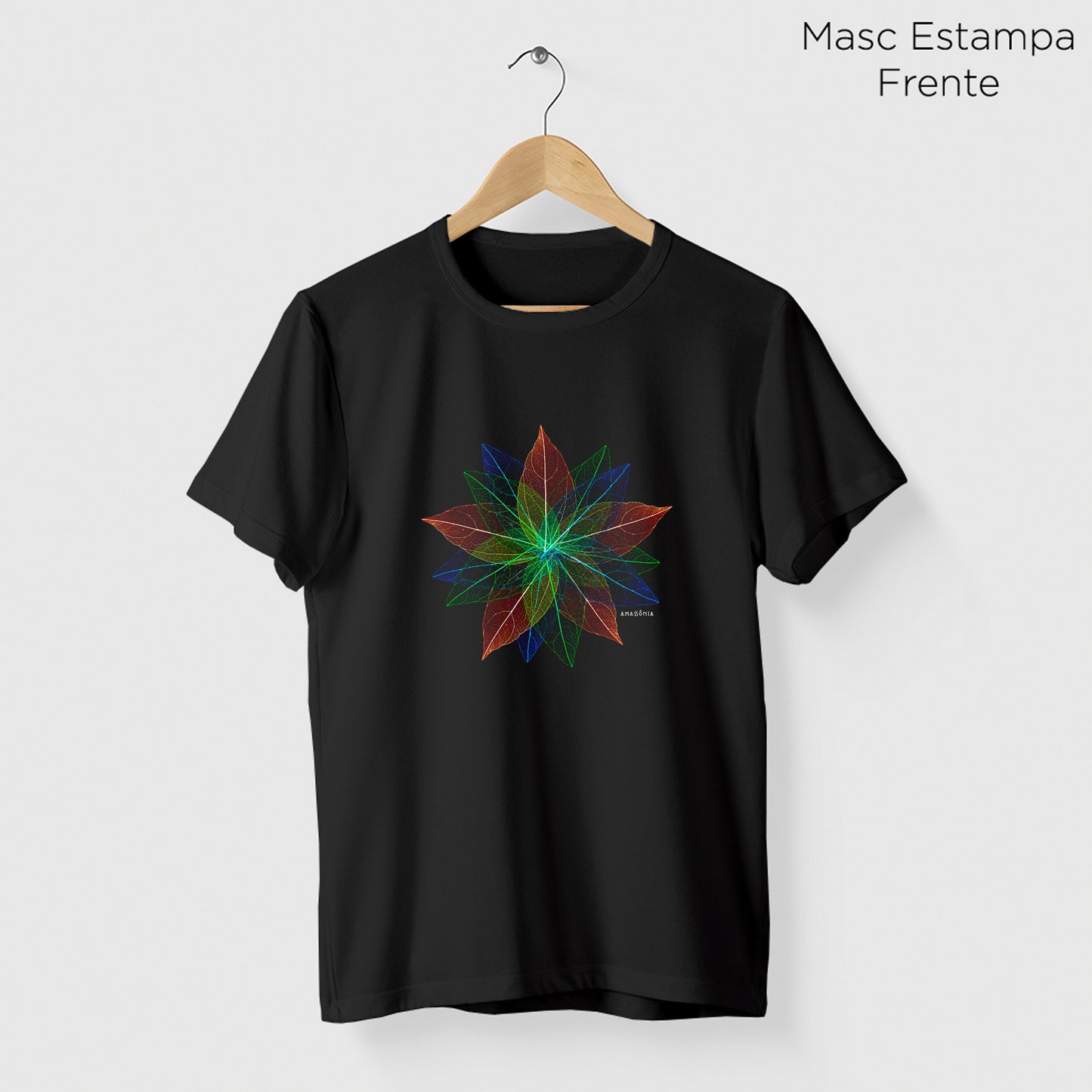 Camiseta Amazônia ARTE FOLHA - PRETO - cód 2151