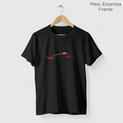Camiseta Amazônia ARARA VOANDO - PRETO - cód 2152