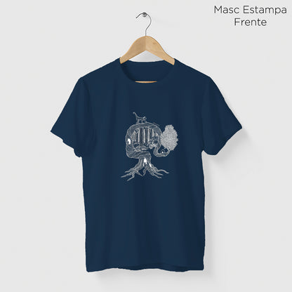 Camiseta Amazônia UMA ÁRVORE MIL VIDAS - AZUL MARINHO - cód 2158