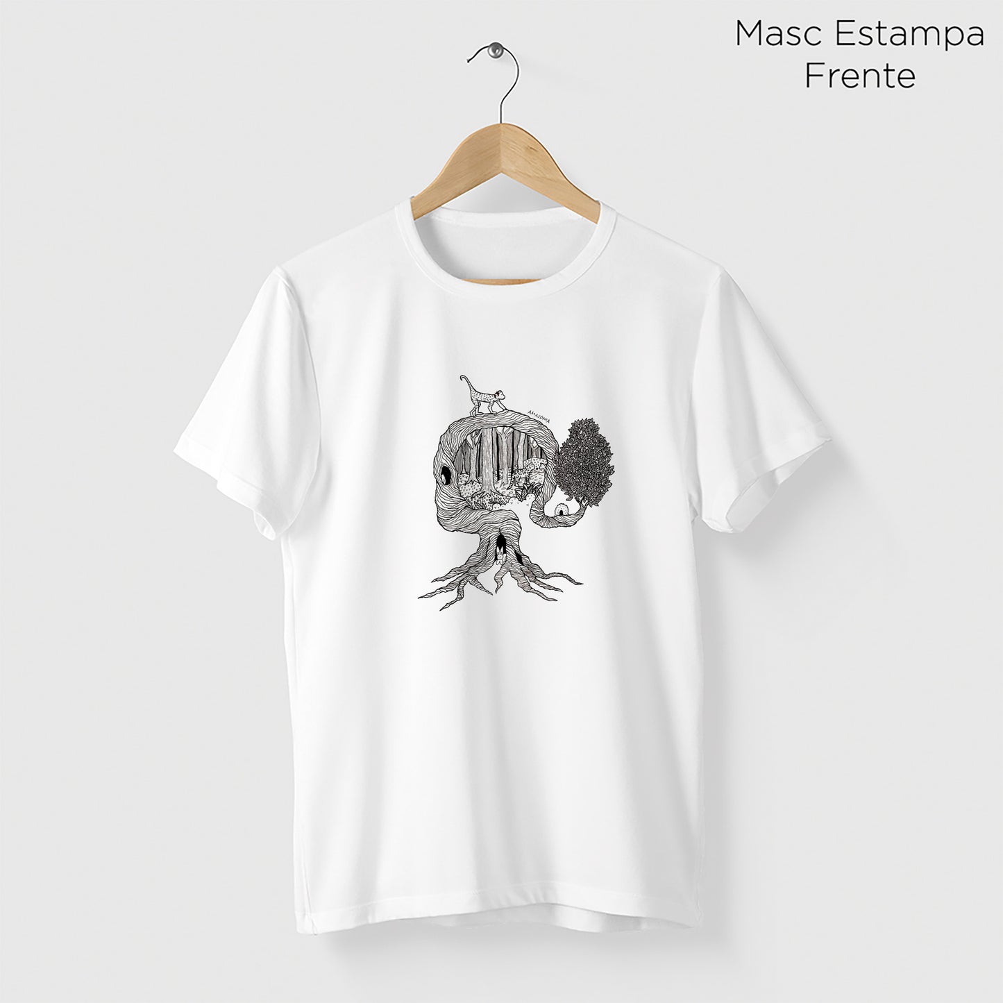 Camiseta Amazônia UMA ÁRVORE MIL VIDAS - BRANCO - cód 2158