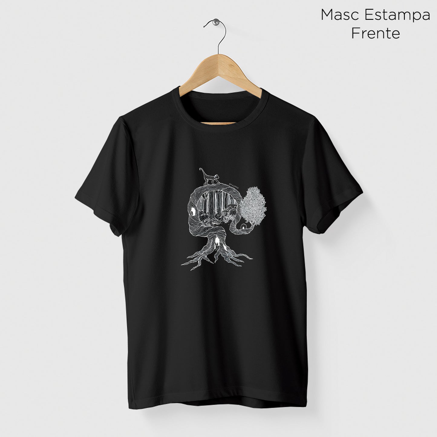 Camiseta Amazônia UMA ÁRVORE MIL VIDAS - PRETO - cód 2158