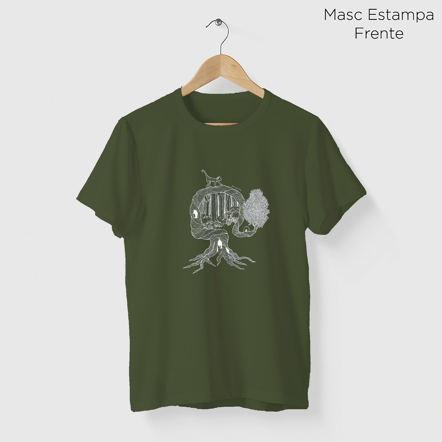 Camiseta Amazônia UMA ÁRVORE MIL VIDAS - VERDE ESCURO - cód 2158