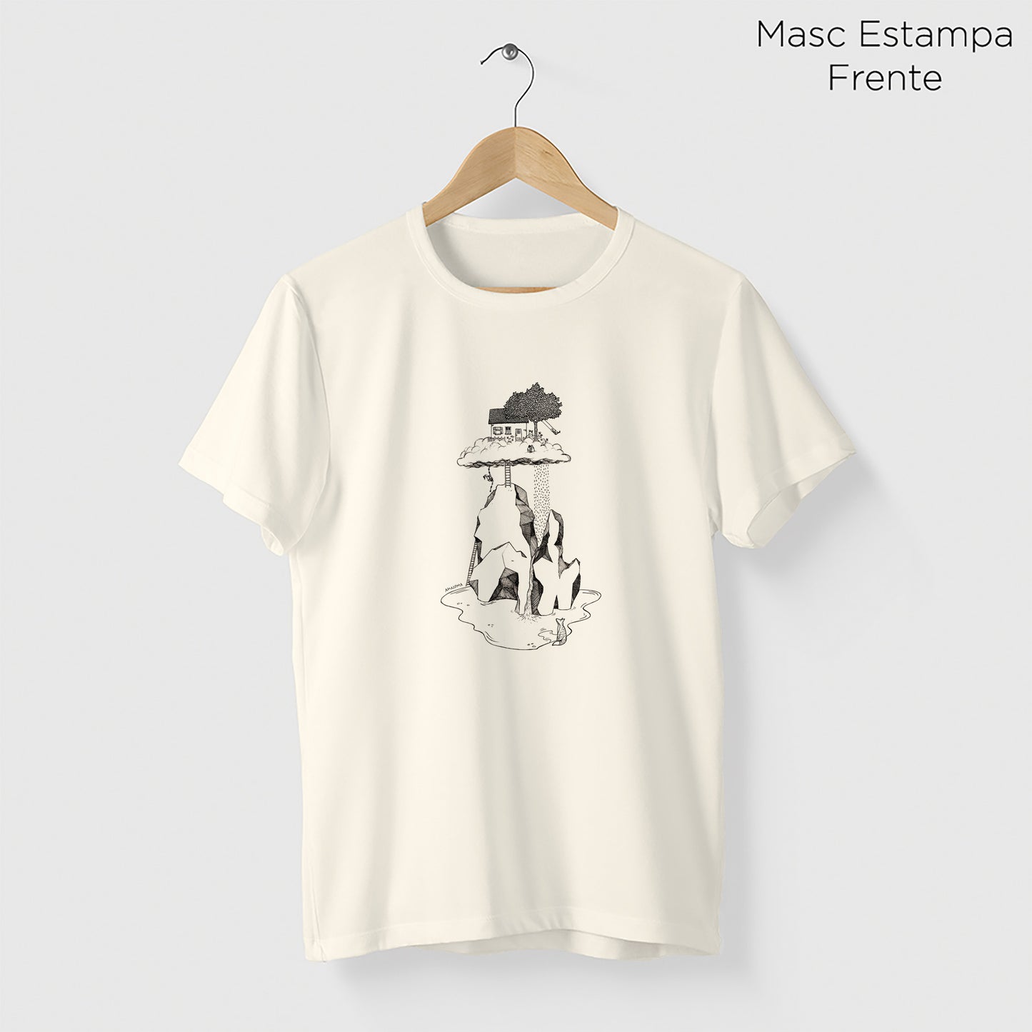 Camiseta Amazônia CASINHA NAS ALTURAS - OFF WHITE - cód 2159
