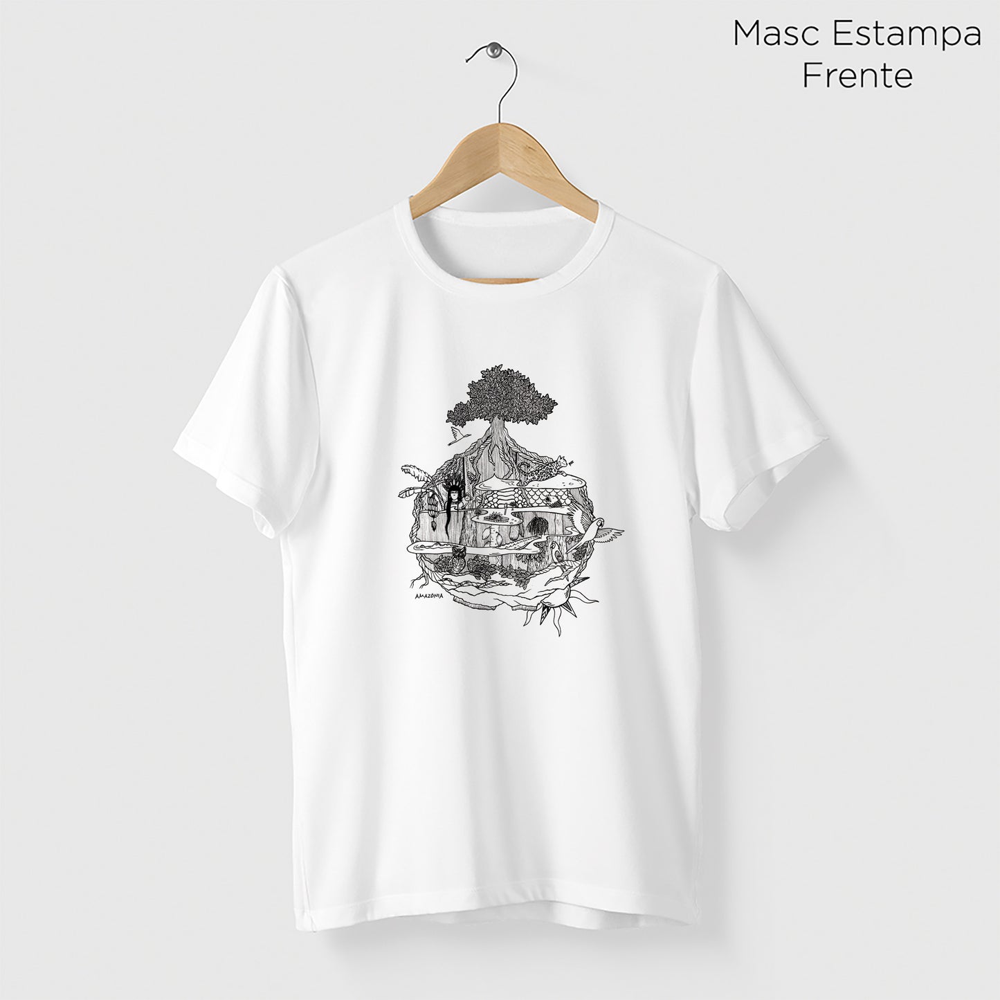 Camiseta Amazônia MINI MUNDOS - BRANCO - cód 2160