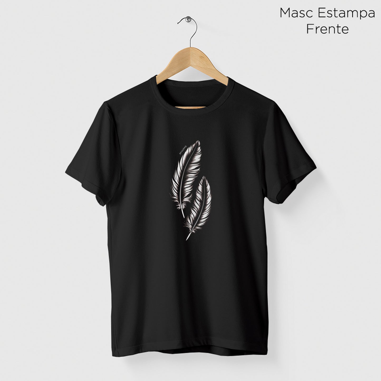 Camiseta Amazônia PENAS VOAR – PRETO - cód 2173