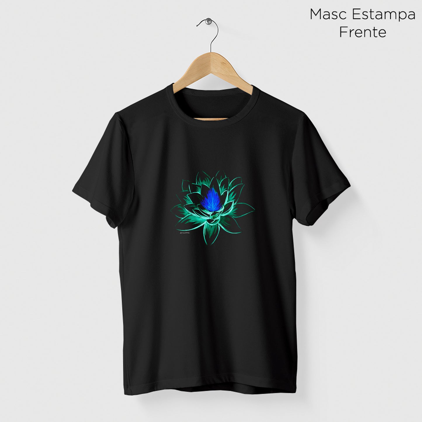 Camiseta Amazônia NEON FLOWER - PRETO - cód 2197