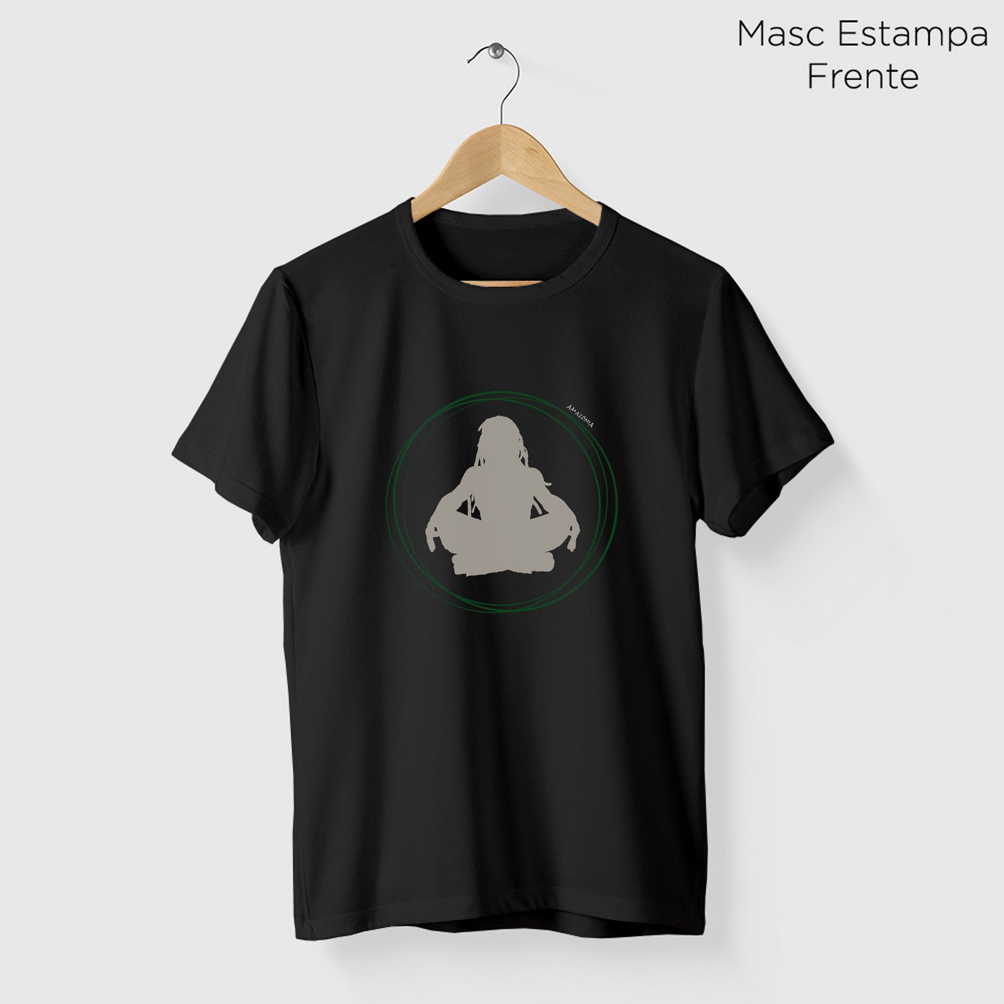 Camiseta Amazônia MEDITAÇÃO - PRETO - cód 2204