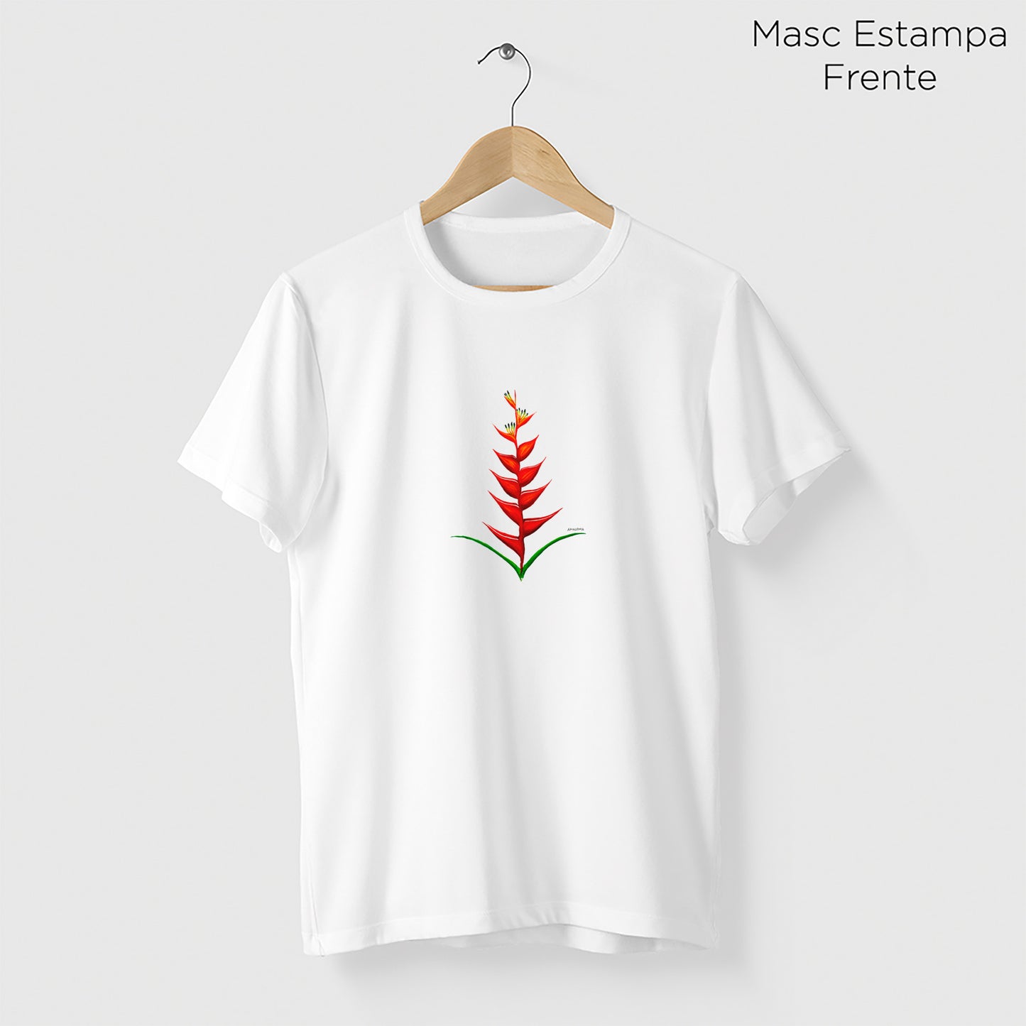 Camiseta Amazônia HELICÔNIA - BRANCO - cód 2211