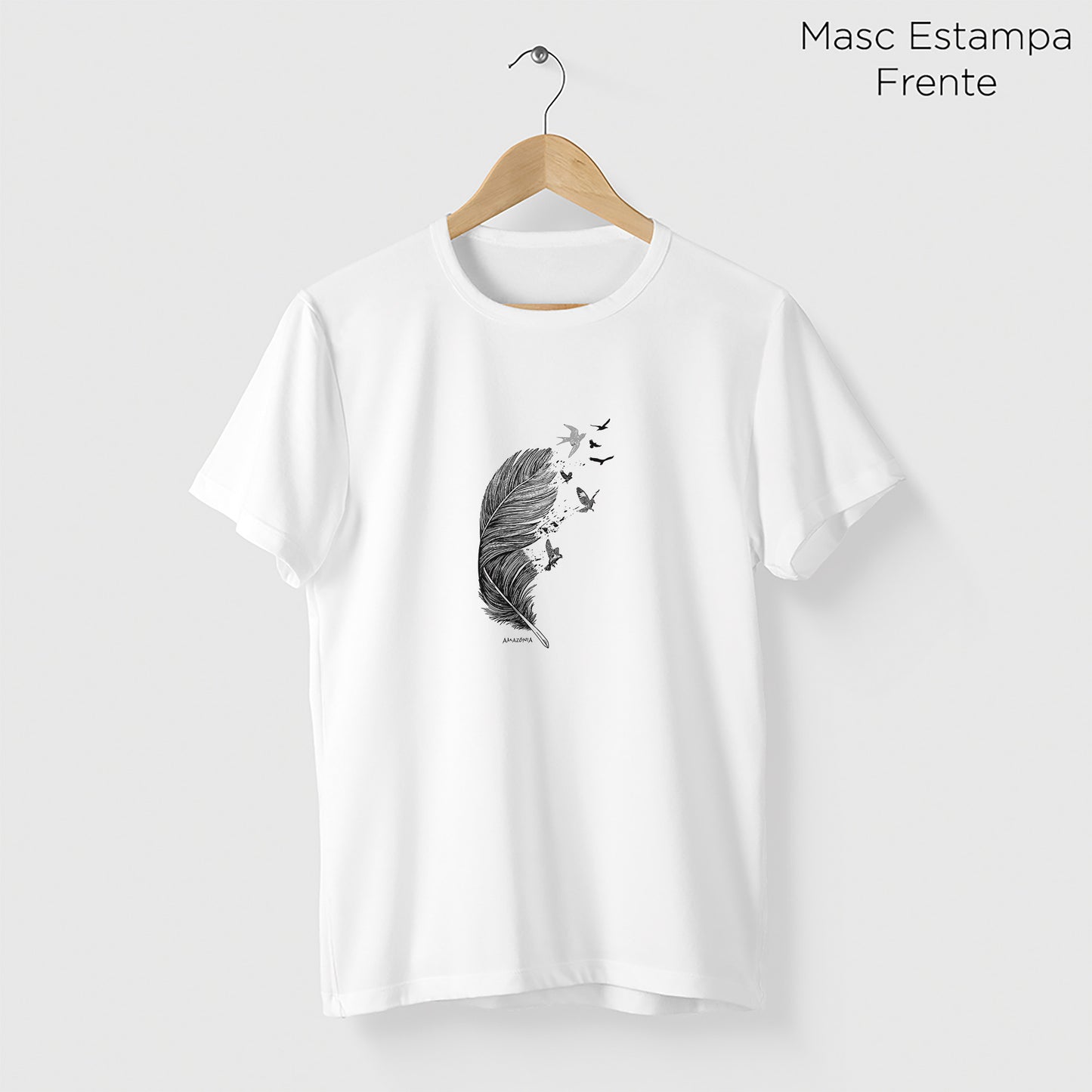 Camiseta Amazônia PÁSSAROS PENAS – BRANCO - cód 2218