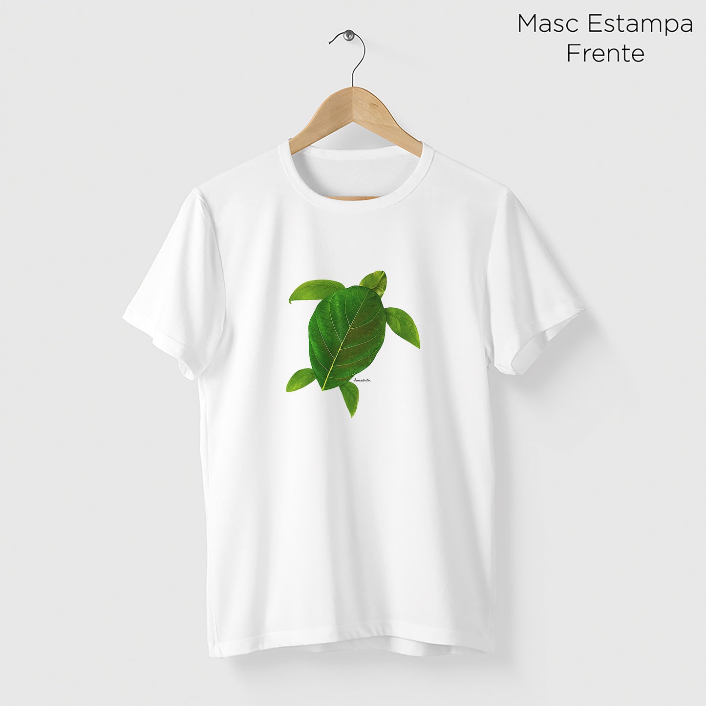 Camiseta Amazônia TARTARUGA FOLHA - BRANCO - cód 2230