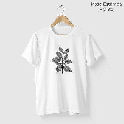 Camiseta Amazônia GRAFISMO FOLHAS - BRANCO - cód 2233