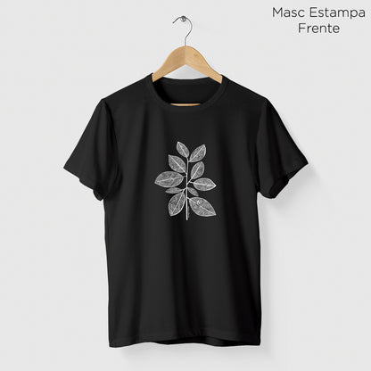 Camiseta Amazônia GRAFISMO FOLHAS - PRETO - cód 2233