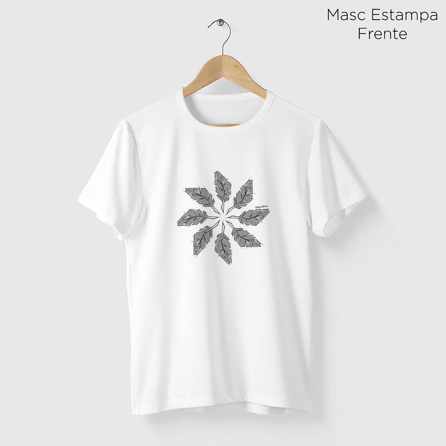 Camiseta Amazônia MANDALA DA FLORESTA - BRANCO - cód 2234