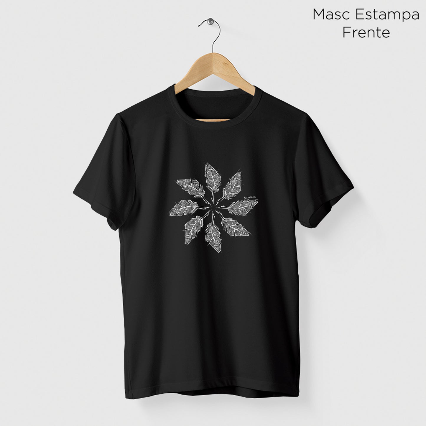 Camiseta Amazônia MANDALA DA FLORESTA - PRETO - cód 2234