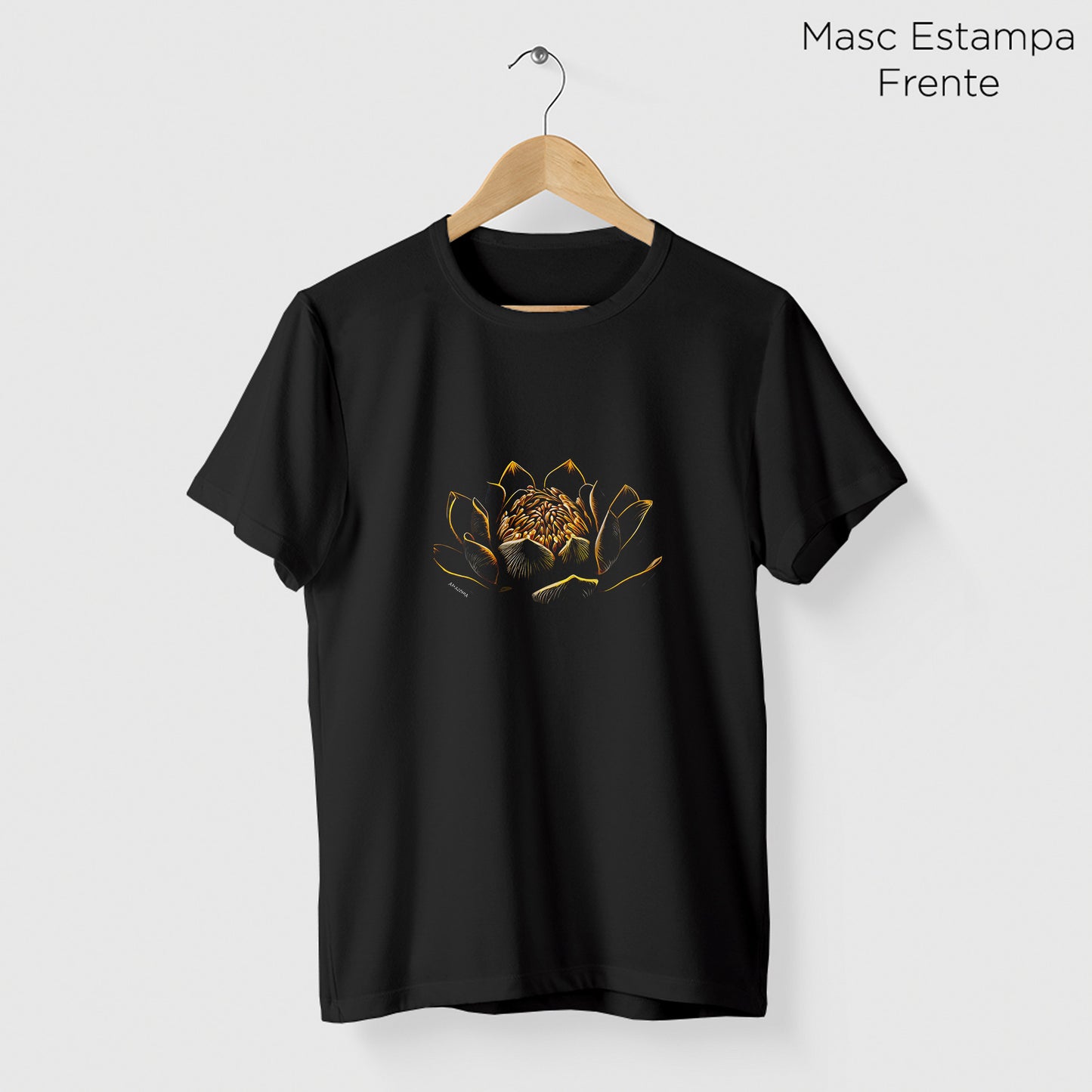 Camiseta Amazônia FLOR NOTURNA - PRETO - cód 2252