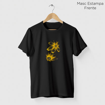 Camiseta Amazônia FLORES DO SOL - PRETO - cód 2257