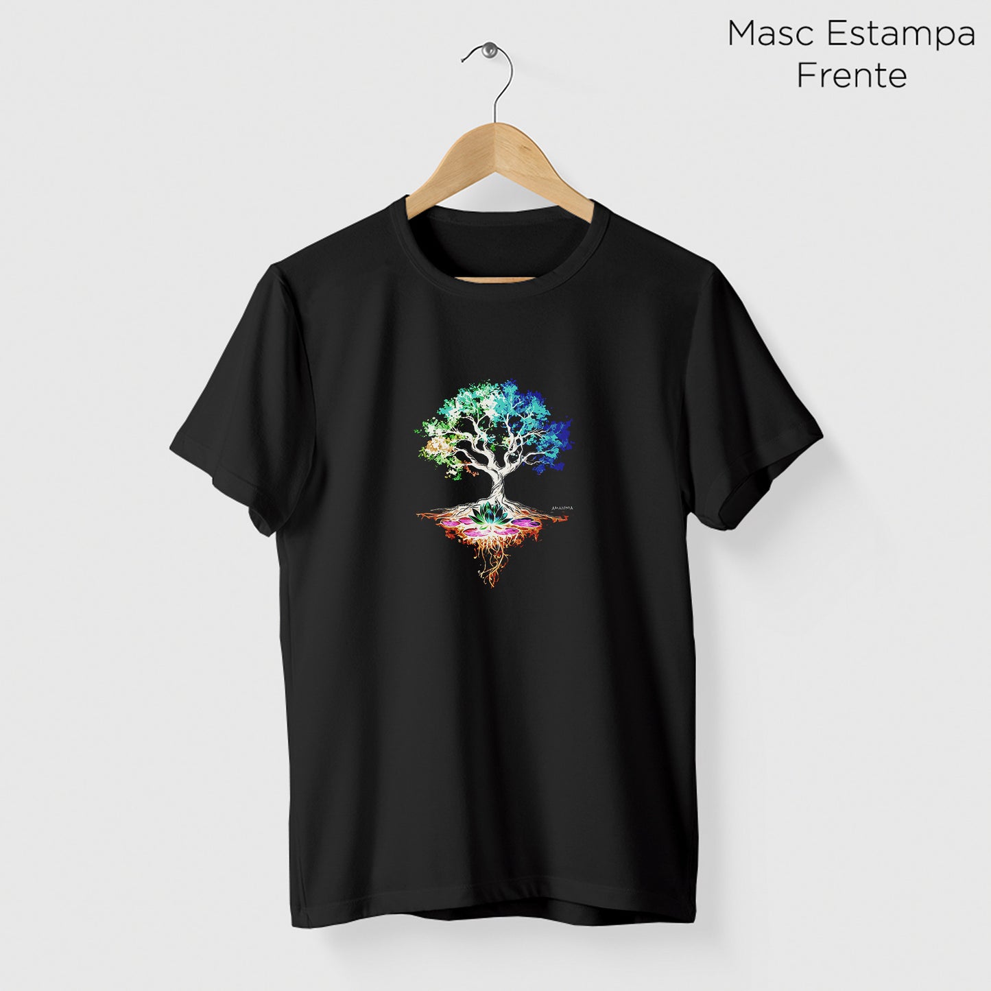 Camiseta Amazônia ÁRVORE DA VIDA - PRETO - cód 2261