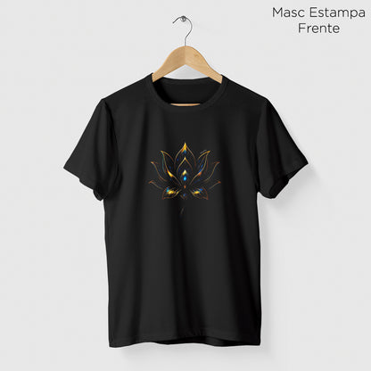 Camiseta Amazônia LÓTUS DOURADO - PRETO - cód 2266