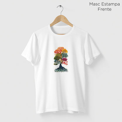 Camiseta Amazônia ÁRVORE CORES - BRANCO - cód 2267