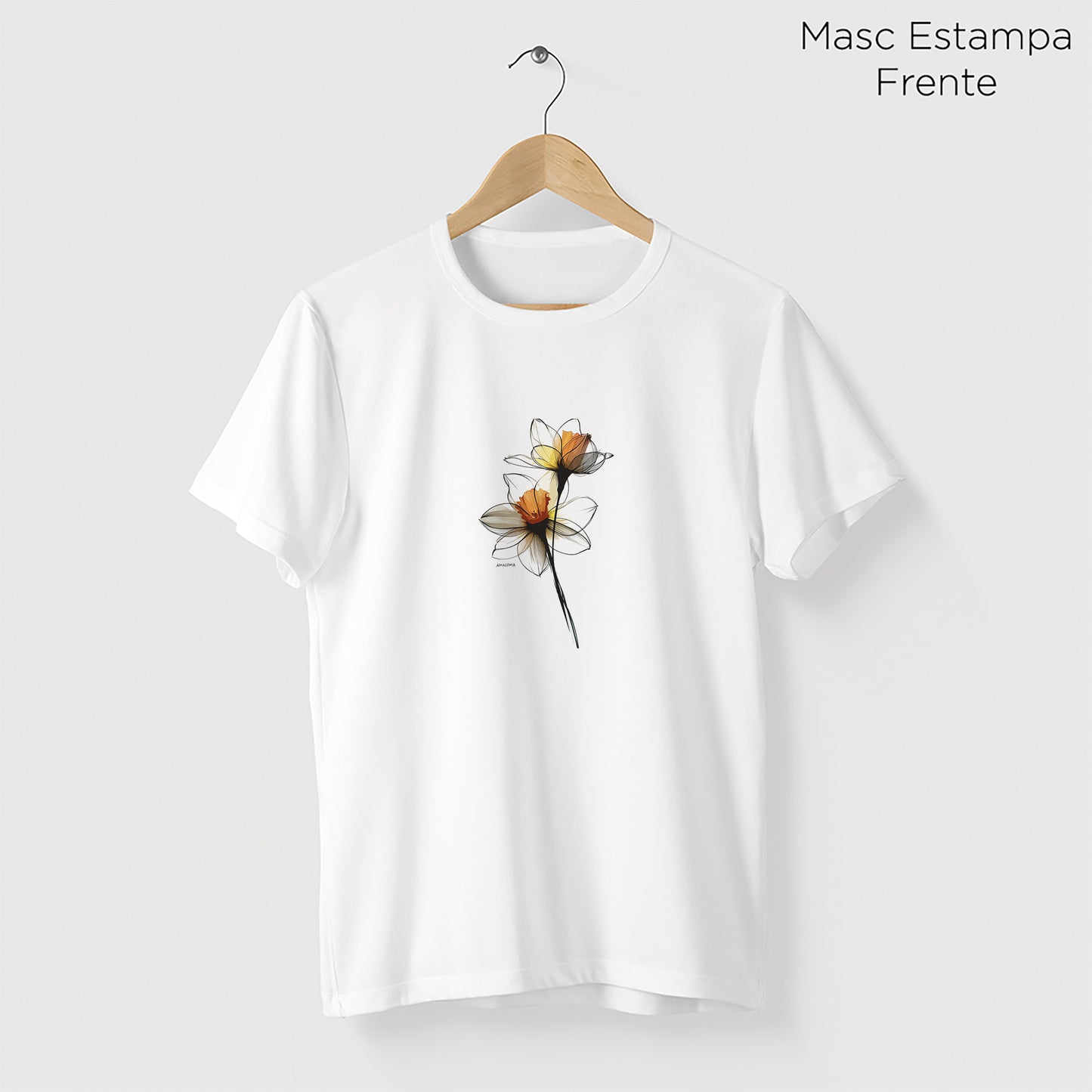 Camiseta Amazônia LINHAS DA FLOR - BRANCO - cód 2270