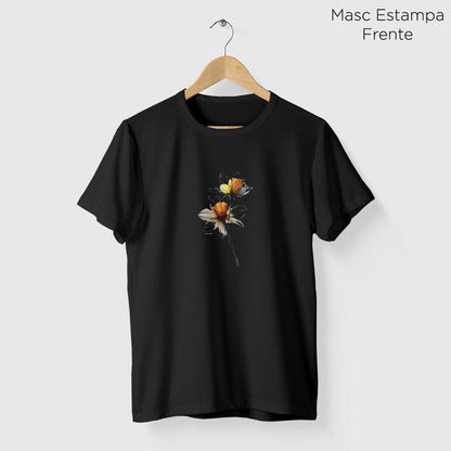 Camiseta Amazônia LINHAS DA FLOR - PRETO - cód 2270