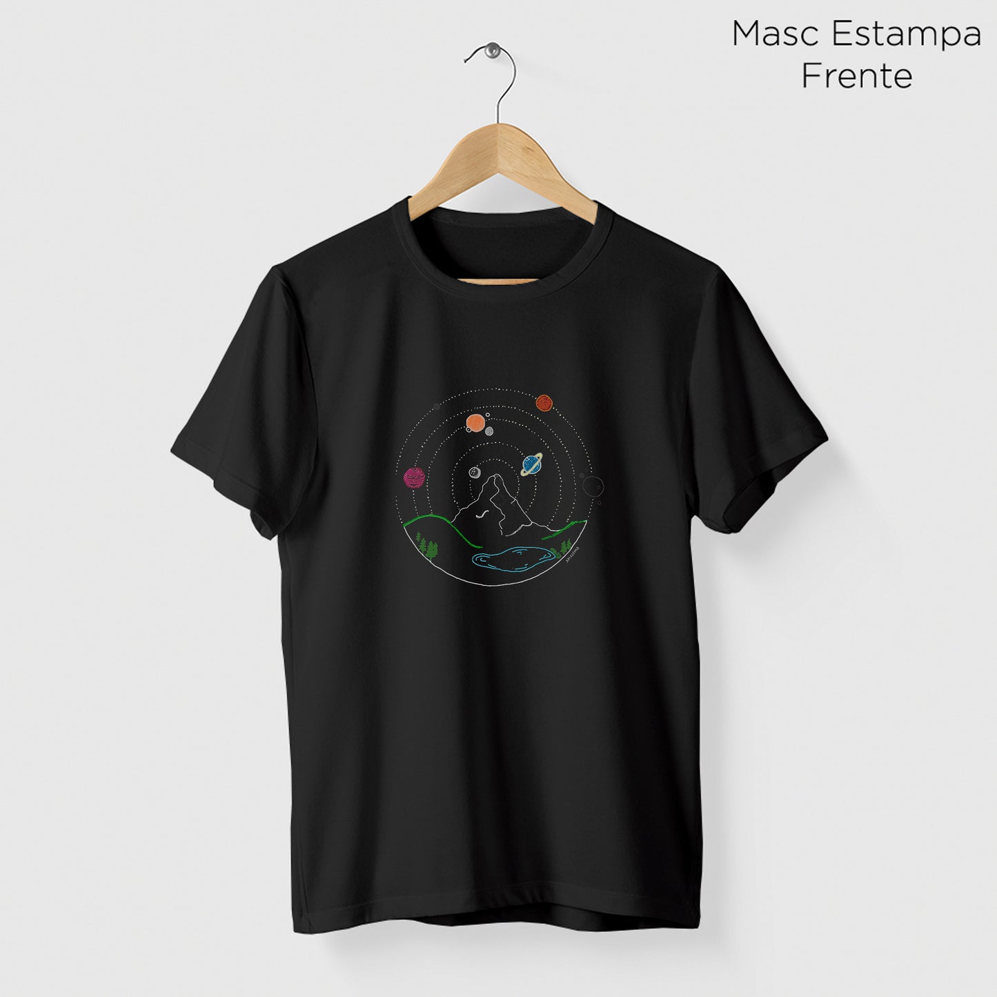 Camiseta Amazônia CÉU DA MATA - PRETO - cód 2282