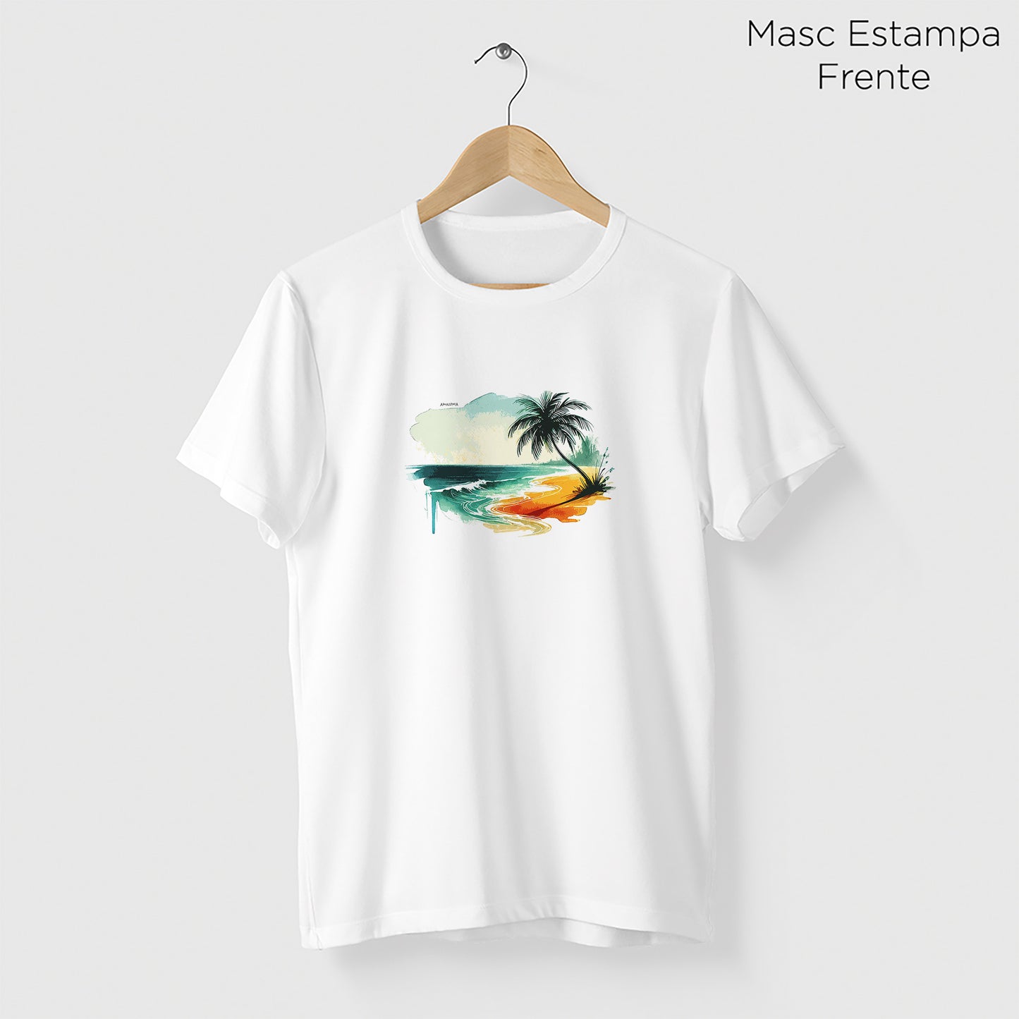 Camiseta Amazônia PRAIA DESERTA - BRANCO - cód 2287