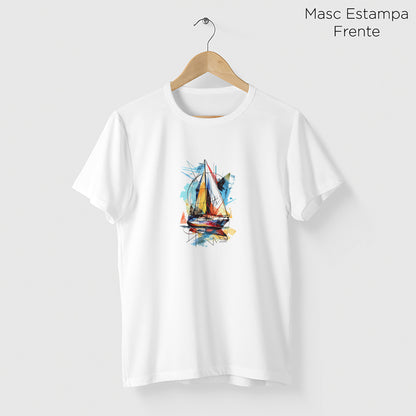 Camiseta Amazônia ARTE BARCO - BRANCO - cód 2290
