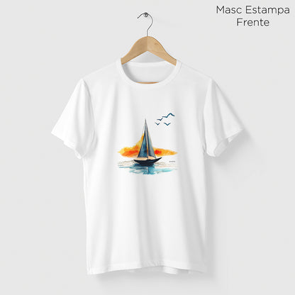 Camiseta Amazônia BARCO PAISAGEM - BRANCO - cód 2301