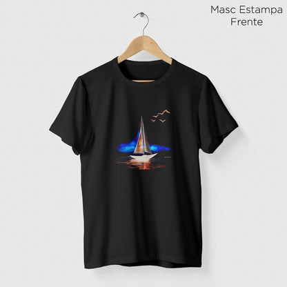 Camiseta Amazônia BARCO PAISAGEM - PRETO - cód 2301