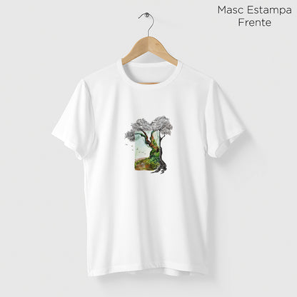 Camiseta Amazônia RAÍZES QUE SABEM O CAMINHO - BRANCO - cód 2339