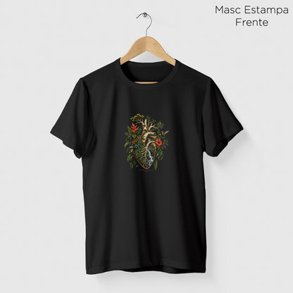 Camiseta Amazônia CORAÇÃO DA MATA - PRETO - cód 2421