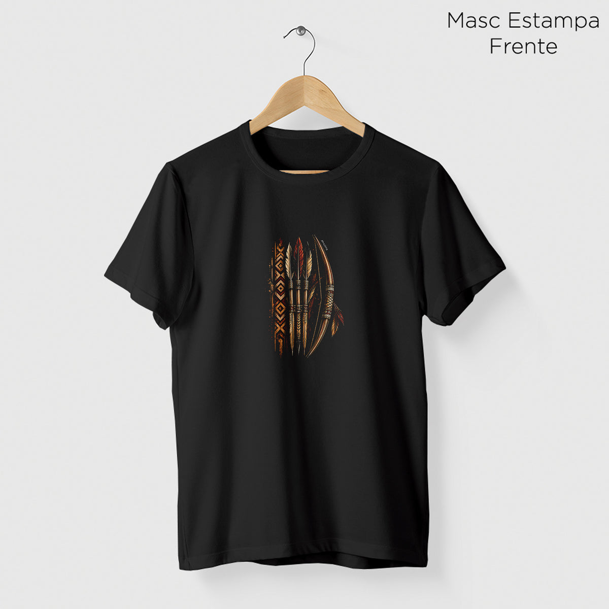 Camiseta Amazônia ARCO ANCESTRAL - PRETO - cód 2433