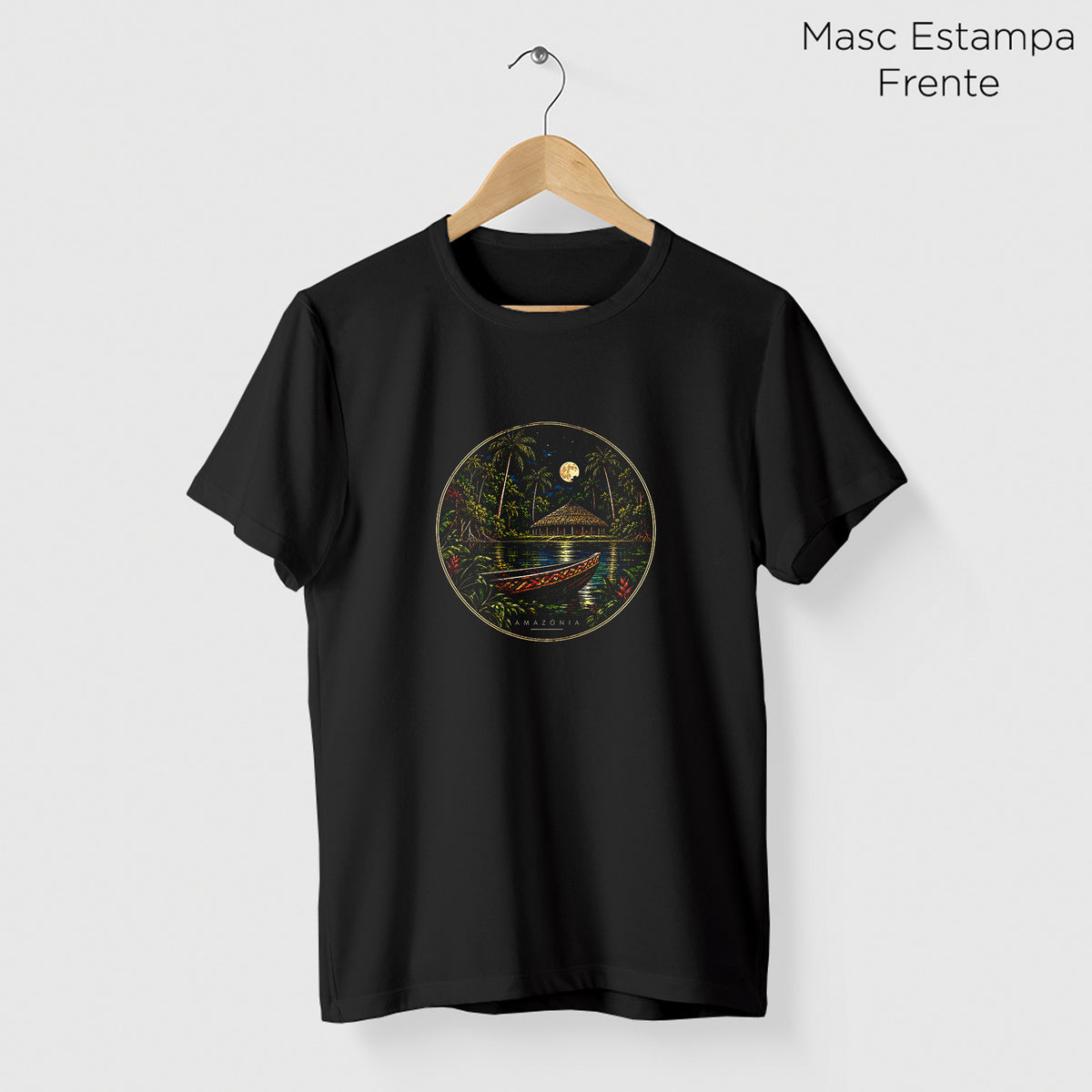 Camiseta Amazônia NOITE AMAZÔNICA - PRETO - cód 2436