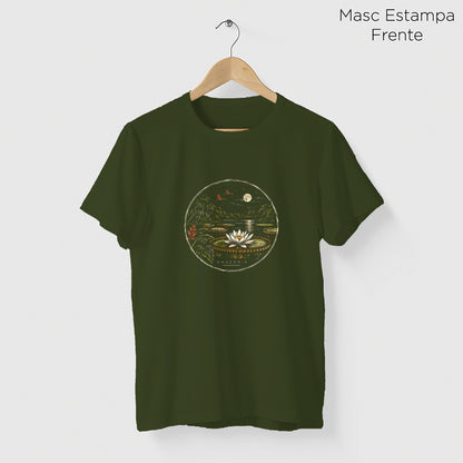 Camiseta Amazônia VITÓRIA-RÉGIA - VERDE ESCURO - cód 2437