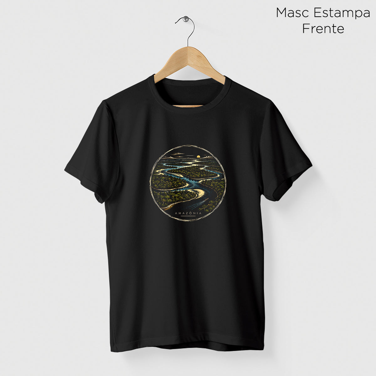 Camiseta Amazônia CAMINHO DAS ÁGUAS - PRETO - cód 2438