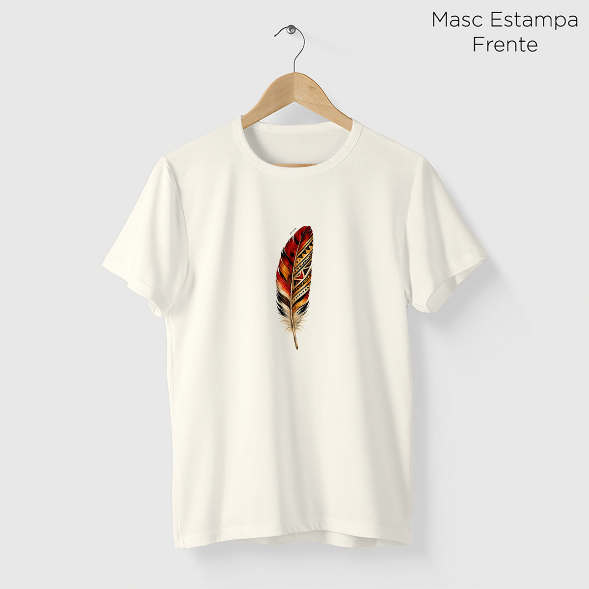 Camiseta Amazônia PENA DA TERRA - OFF WHITE - cód 2446