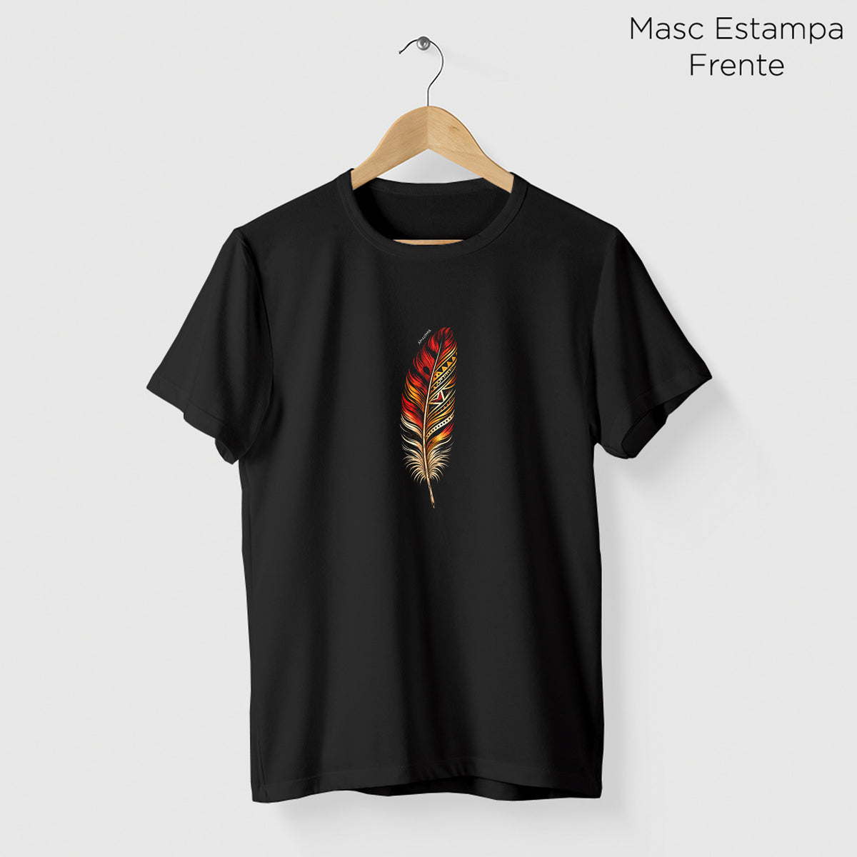 Camiseta Amazônia PENA DA TERRA - PRETO - cód 2446