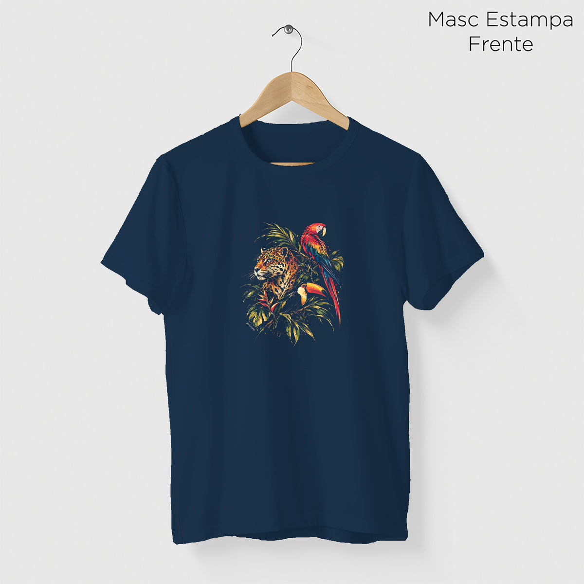 Camiseta Amazônia GUARDIŌES DA FLORESTA - AZUL MARINHO - cód 2447