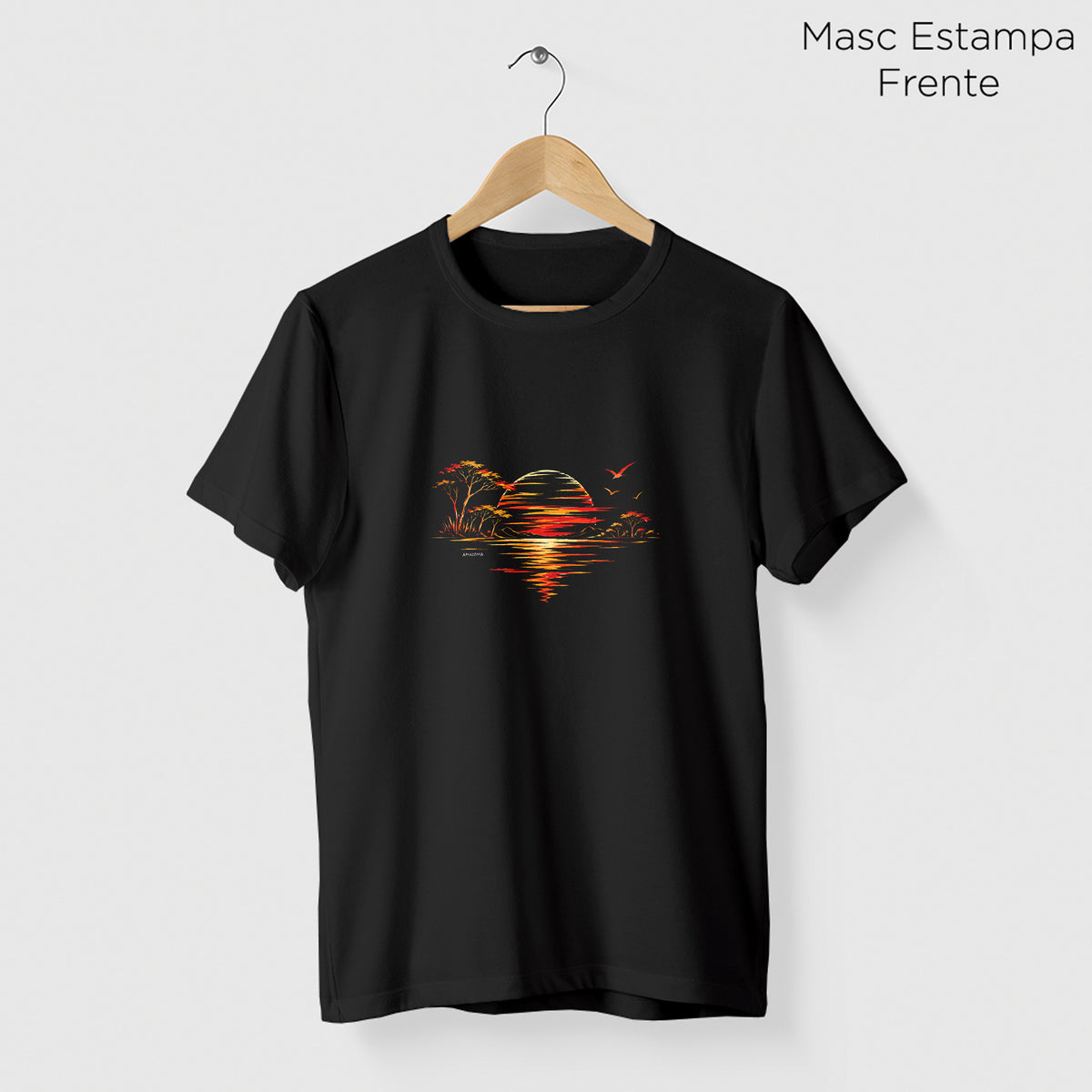 Camiseta Amazônia SOL POENTE - PRETO - cód 2448