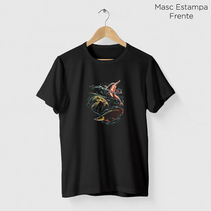 Camiseta Amazônia ÁGUAS DA AMAZÔNIA - PRETO - cód 2451