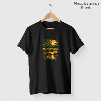 Camiseta Amazônia ENTRE RIOS E FLORESTAS - PRETO - cód 2452