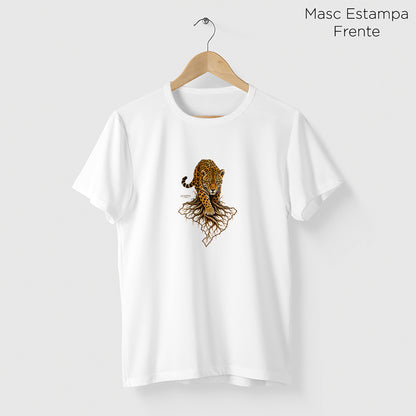 Camiseta Amazônia RAÍZES DA ONÇA - BRANCO - cód 2453
