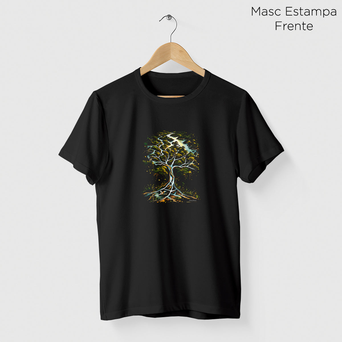 Camiseta Amazônia SEIVA DAS ÁGUAS - PRETO - cód 2456