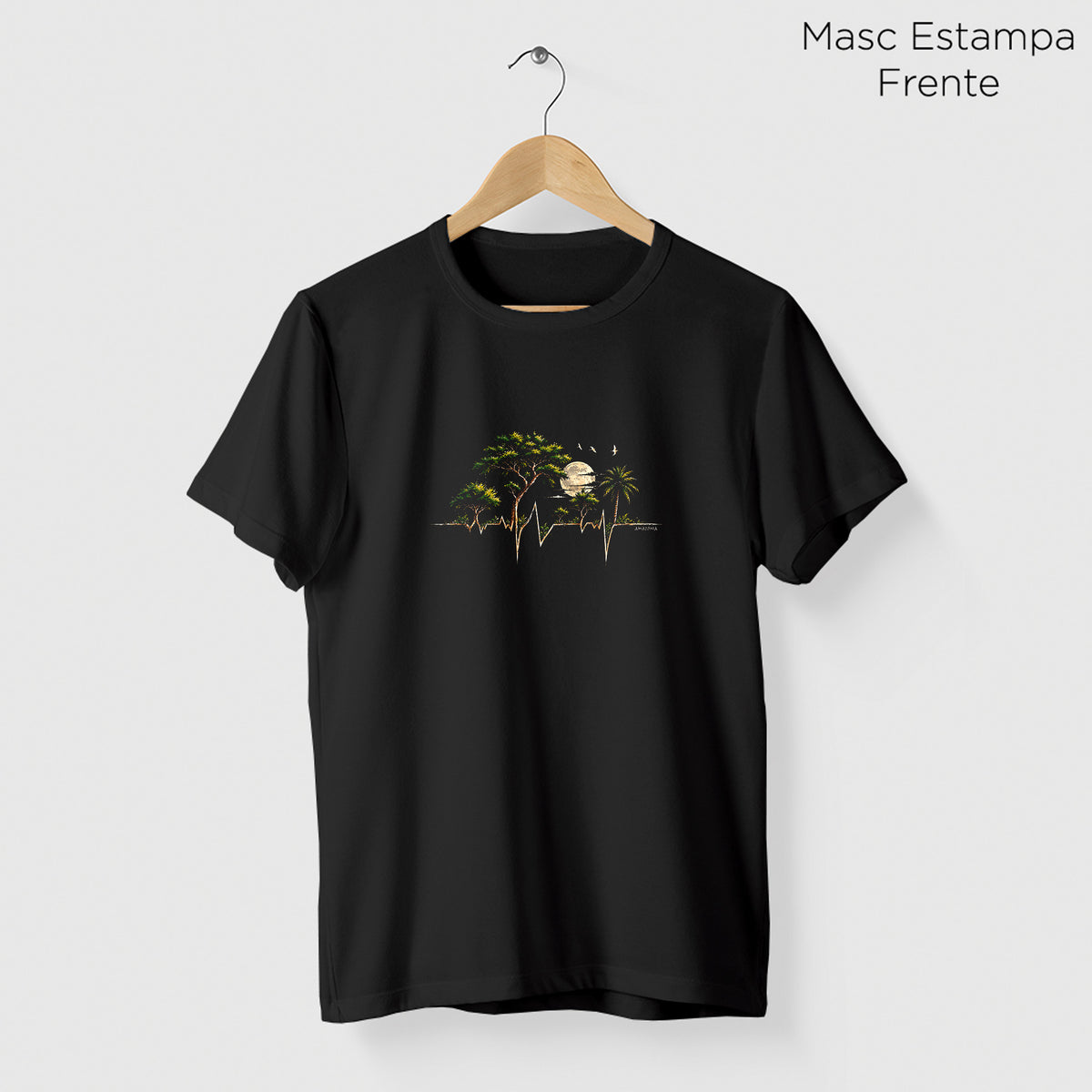 Camiseta Amazônia VIDA DA FLORESTA - PRETO - cód 2458