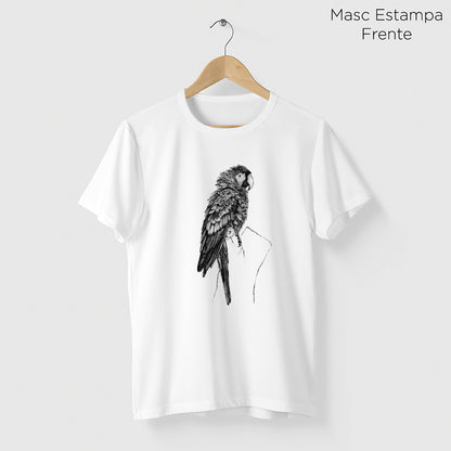 Camiseta Amazônia CHAPADA DOS GUIMARÃES - ARARA VERMELHA - BRANCO - cód 10013