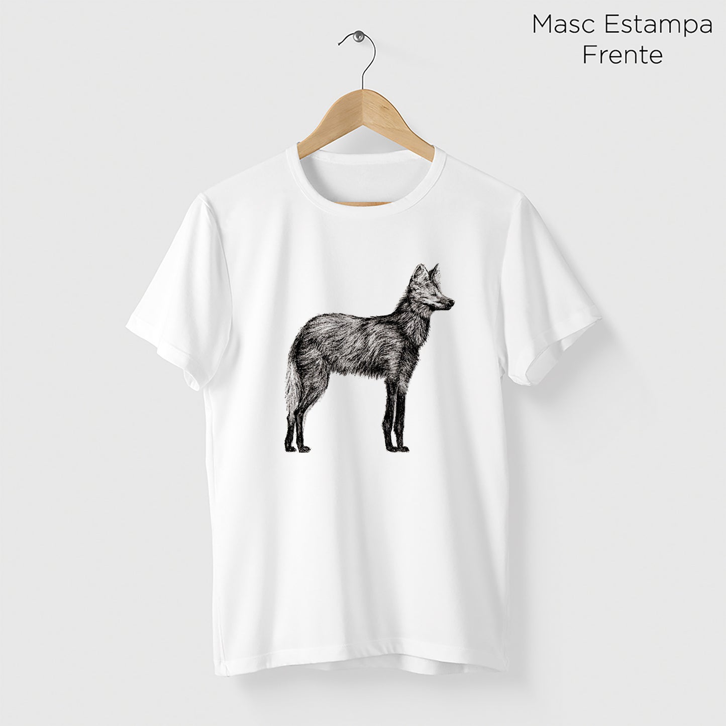 Camiseta Amazônia CHAPADA DOS VEADEIROS - LOBO GUARÁ - BRANCO - cód 10005