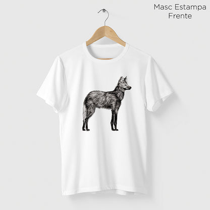 Camiseta Amazônia CHAPADA DOS VEADEIROS - LOBO GUARÁ - BRANCO - cód 10005
